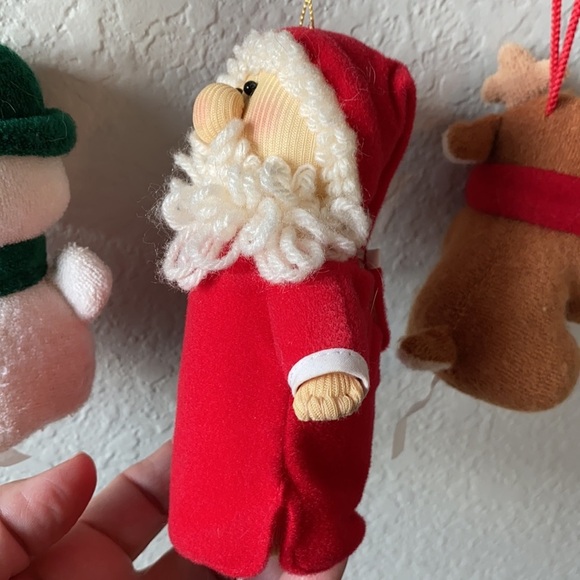 Vintage Christmas Fabric Ornaments Snow man Santa and Reindeer - Picture 7 of 12